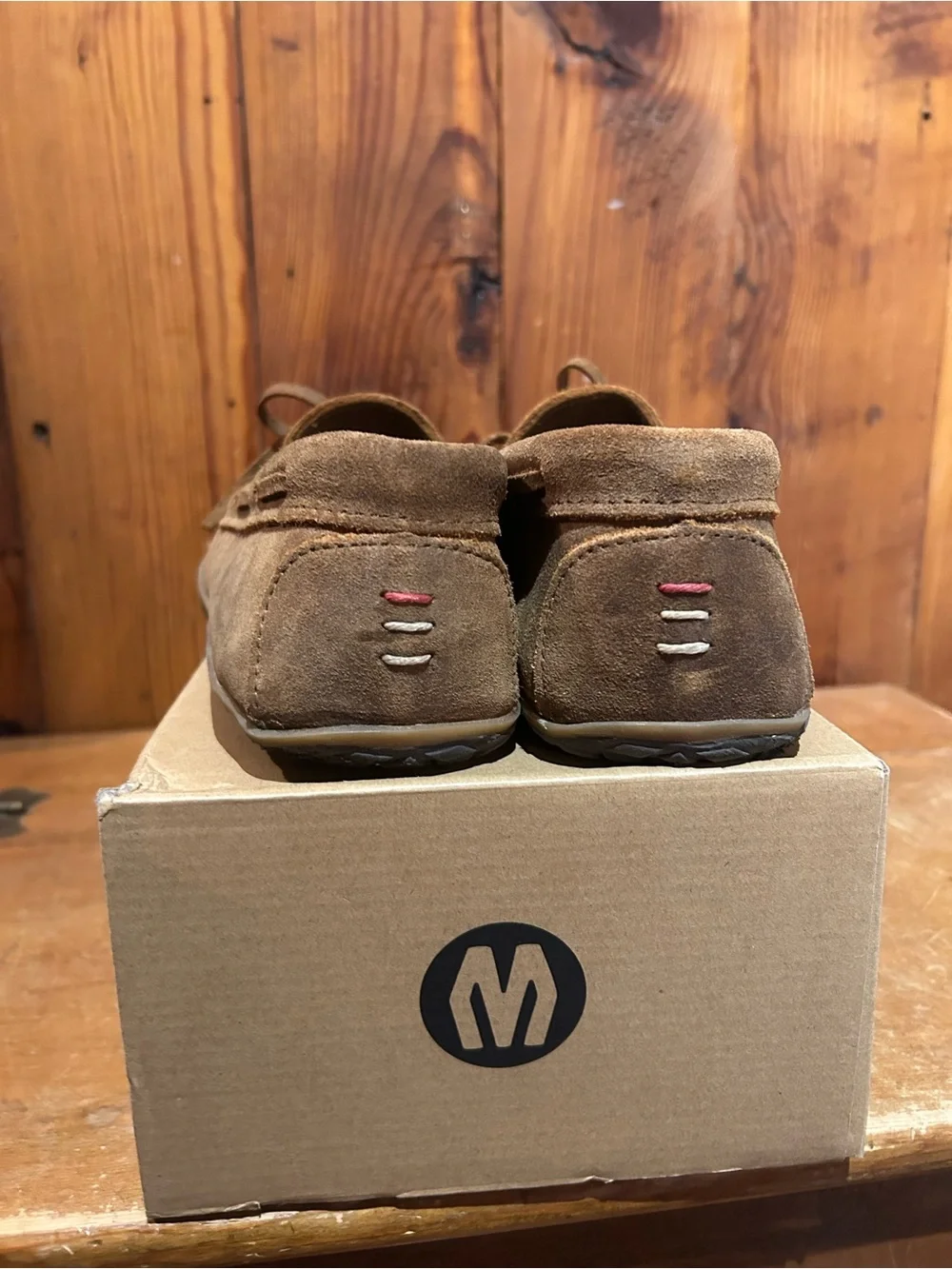 Minnetonka Men's Tan Suede Moccasin Slip-Ons
